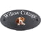 Personalised Brittany Dog Motif Oval Slate House Sign Plaque 25x13cm
