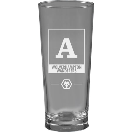 Personalised Wolves Monogram Beer Pint Glass