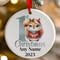 Personalised 1st Christmas Silver Effect Squirrel Ceramic Hanging Tree Decoration - 7cm