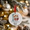 Personalised 1st Christmas Silver Effect Squirrel Ceramic Hanging Tree Decoration - 7cm