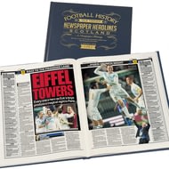 Personalised Scotland Football History Newspaper Book - A3 Leather Cover