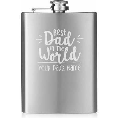 Personalised Best Dad In The World Hip Flask