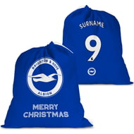 Personalised Brighton & Hove Albion FC Back Of Shirt Santa Sack