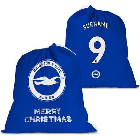 Personalised Brighton and Hove Albion FC FC Back Of Shirt Large Fabric Christmas Santa Sack