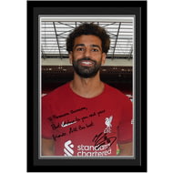Personalised Liverpool FC Mo Salah Autograph A4 Framed Player Photo