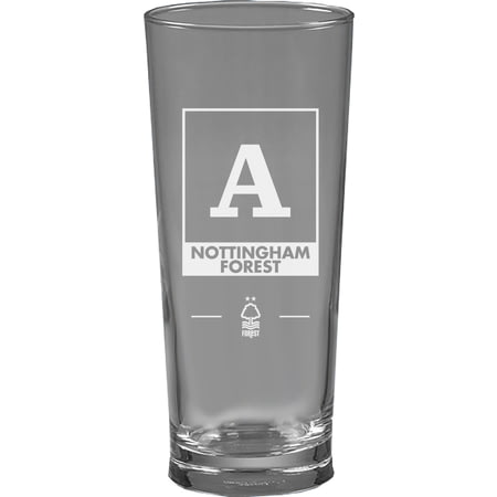 Personalised Nottingham Forest FC Monogram Straight Sided Beer Glass