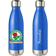 Personalised Blackburn Rovers FC Crest Blue Insulated Water Bottle