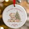 Personalised 1st Christmas Bear Ceramic Hanging Tree Decoration - 7cm