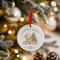 Personalised 1st Christmas Bear Ceramic Hanging Tree Decoration - 7cm