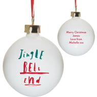 Personalised HotchPotch Jingle Bell Ceramic Christmas Bauble