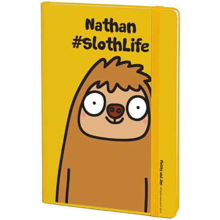 Personalised #SlothLife Yellow Notebook