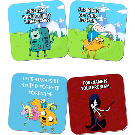 Personalised Adventure Time Finn And Jake Coasters 4 Pack