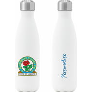 Personalised Blackburn Rovers FC Crest Insulated Water Bottle - White