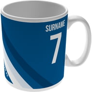 Personalised Leeds United Colour Stripe Ceramic Mug