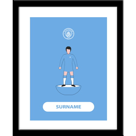 Personalised Manchester City FC Player Figure Framed Print