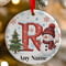 Personalised Snowman Initial A Ceramic Christmas Tree Decoration - 7cm