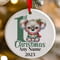 Personalised 1st Christmas Green Koala Ceramic Hanging Tree Decoration - 7cm