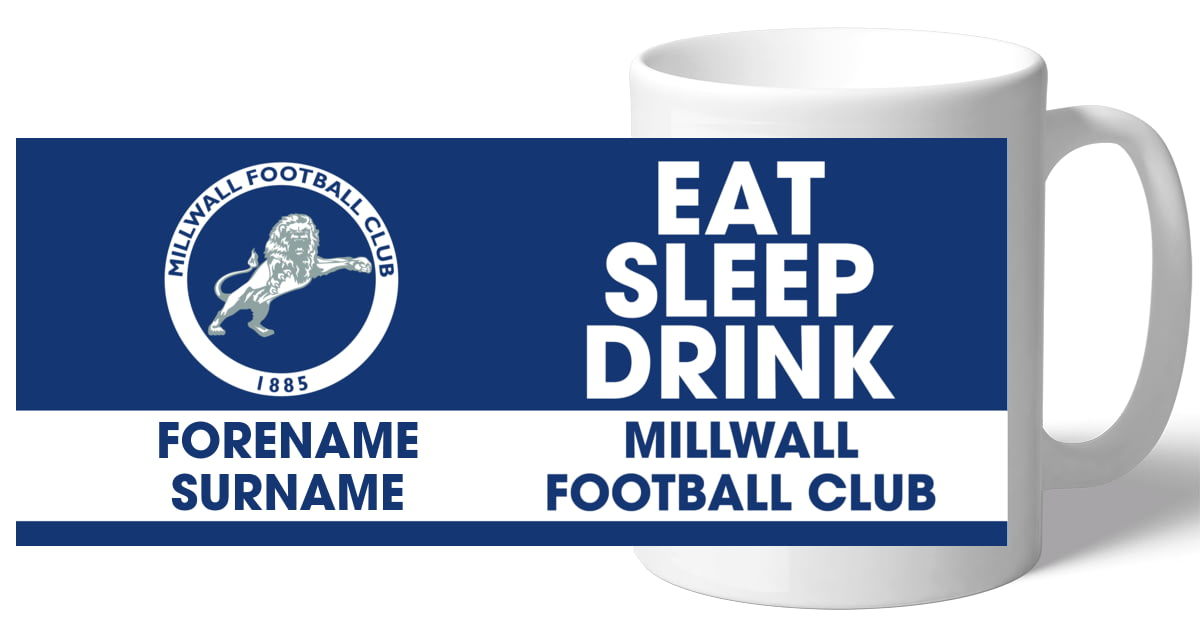 Personalised Ceramic Mug Millwall F.C EAT, SLEEP, DRINK 