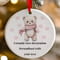 Personalised Pink Christmas Bear Ceramic Hanging Tree Decoration - 7cm