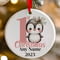 Personalised 1st Christmas Pink Penguin Ceramic Hanging Tree Decoration - 7cm