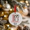 Personalised 1st Christmas Pink Penguin Ceramic Hanging Tree Decoration - 7cm