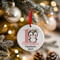 Personalised 1st Christmas Pink Penguin Ceramic Hanging Tree Decoration - 7cm