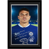 Personalised Chelsea FC Thiago Silva Autograph A4 Framed Player Photo