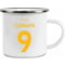 Personalised Wolves Back Of Shirt Enamel Camping Mug