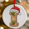 Personalised Gingerbread Initial Letter Christmas Ceramic Hanging Tree Decoration - 7cm