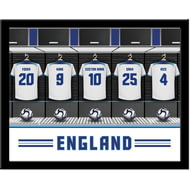 Personalised England Team Dressing Room Shirts Framed Print