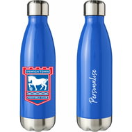 Personalised Ipswich Town FC Crest Blue Insulated Water Bottle