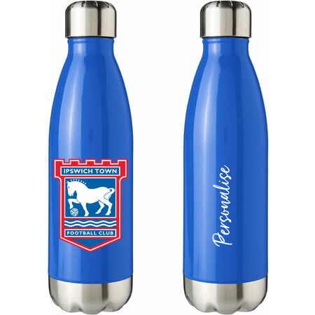 Personalised Ipswich Town FC Crest Blue Insulated Water Bottle