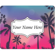 Personalised Sunset Palm Tree Design Mouse Mat