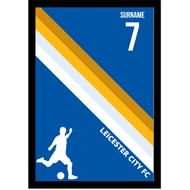 Personalised Leicester City Colour Stripe A4 Framed Print