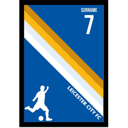 Personalised Leicester City Colour Stripe A4 Framed Print
