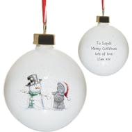 Personalised Me To You Tatty & Snowman Bauble