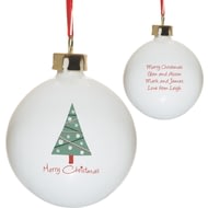 Personalised Merry Christmas Tree Ceramic Bauble