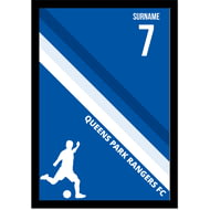 Personalised Queens Park Rangers Colour Stripe A4 Framed Print