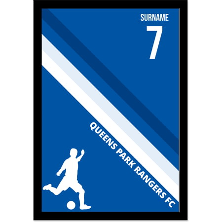 Personalised Queens Park Rangers Colour Stripe A4 Framed Print