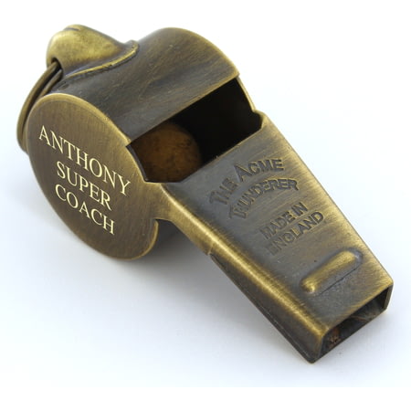 Personalised Engraved Antique Brass Acme Thunderer 58.5 Referee Whistle in Gift Box