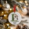 Personalised 1st Christmas Green Penguin Ceramic Hanging Tree Decoration - 7cm