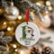 Personalised 1st Christmas Green Penguin Ceramic Hanging Tree Decoration - 7cm