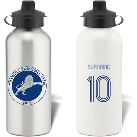 Personalised Millwall FC Retro Shirt Aluminium Sports Water Bottle