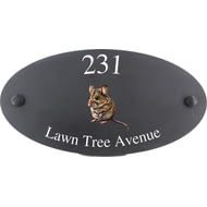 Personalised Mouse Wildlife Animal Motif Oval Slate House Sign Plaque 25x13cm
