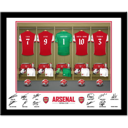 Personalised Arsenal FC Goalkeeper Dressing Room Shirts Framed Print