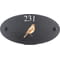 Personalised Dunelark Bird Motif Oval Slate House Sign Plaque 25x13cm