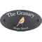 Personalised Dunelark Bird Motif Oval Slate House Sign Plaque 25x13cm