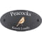 Personalised Dunelark Bird Motif Oval Slate House Sign Plaque 25x13cm