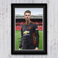 Personalised Manchester United FC De Gea Birthday Autograph Player Photo Framed Print