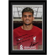 Personalised Liverpool FC Luis Diaz Autograph A4 Framed Player Photo